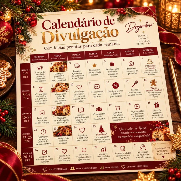 Calendário de divulgação
