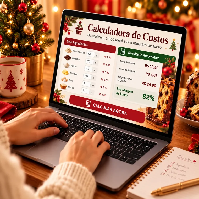 Calculadora de custos e preços, com cálculo automático